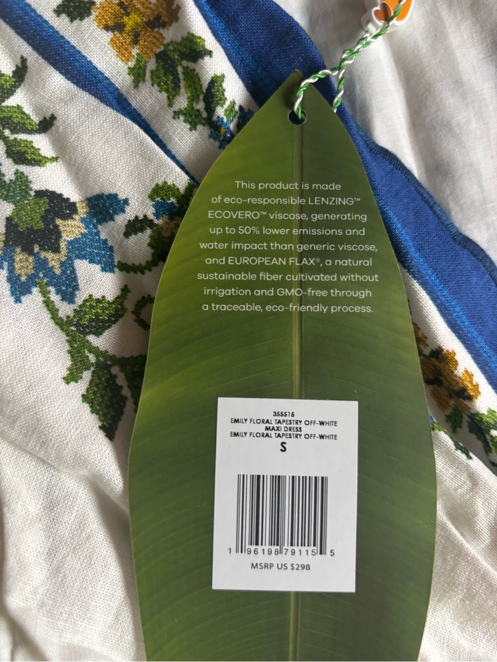 NWT Farm Rio Emily Floral Tapestry Off White Linen Blend Maxi Dress S - Picture 4 of 10